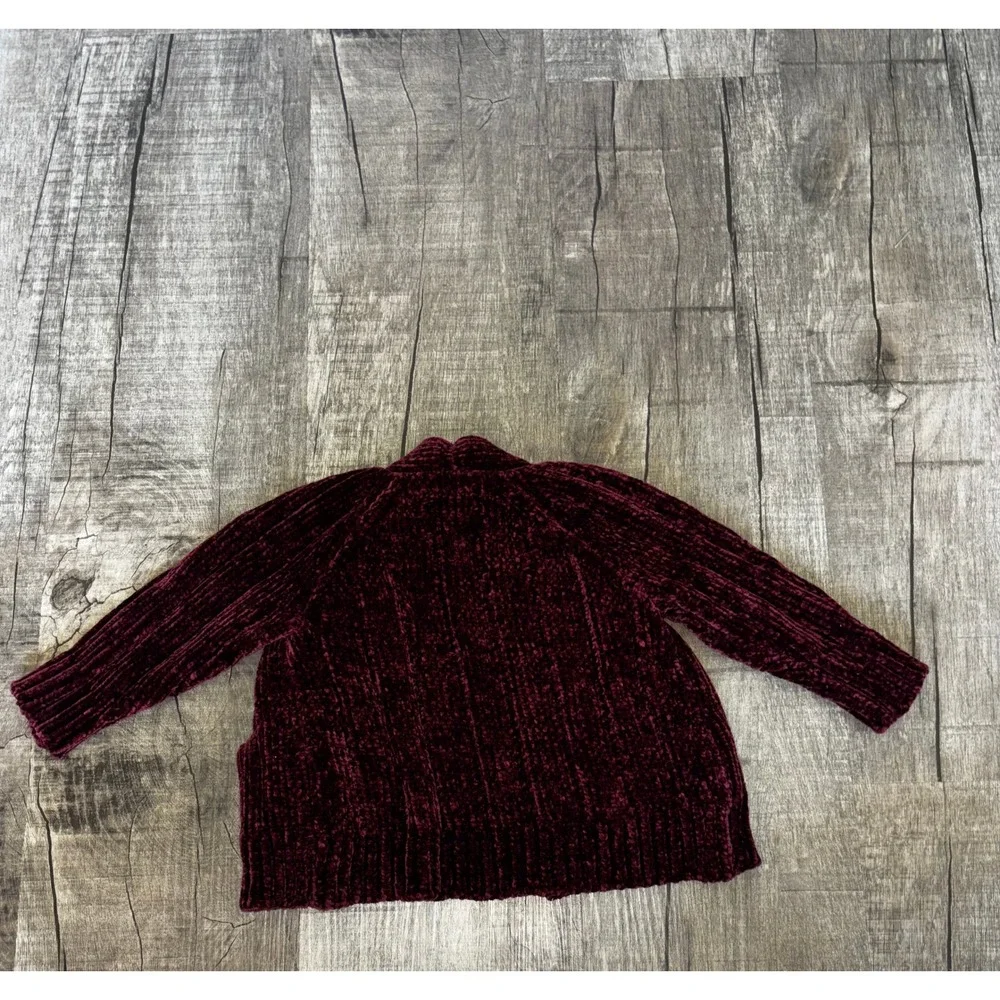 Gymboree Baby Girls Burgundy Chenille Cardigan Sweater Maroon 3-6 Months